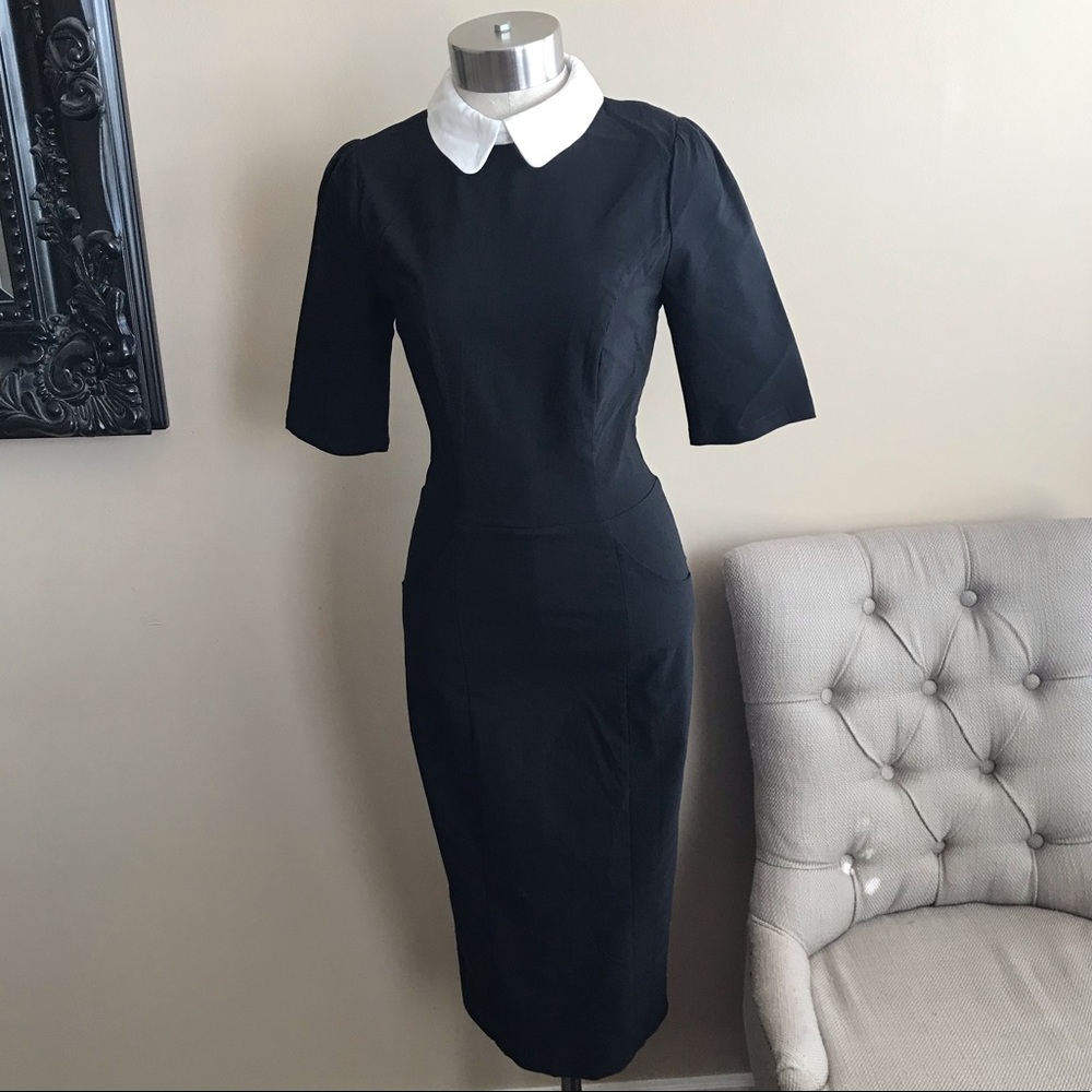 Modcloth Black and White Midi Dress